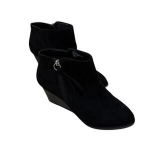 Torrid  Booties Women‎ 10.5 Wide Black Faux Suede Wedge Office Witchy Going Out
